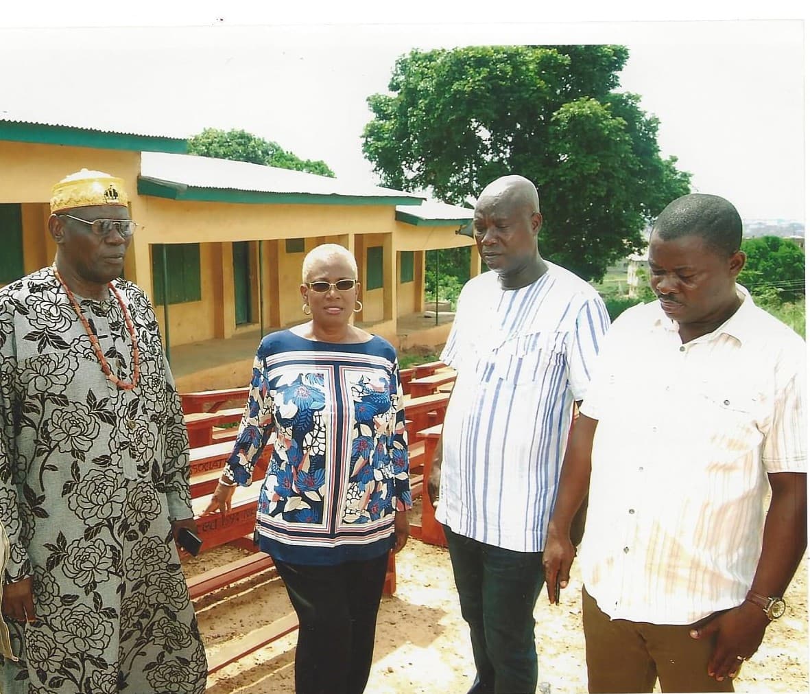 With the Igwe when the chairs were delivered